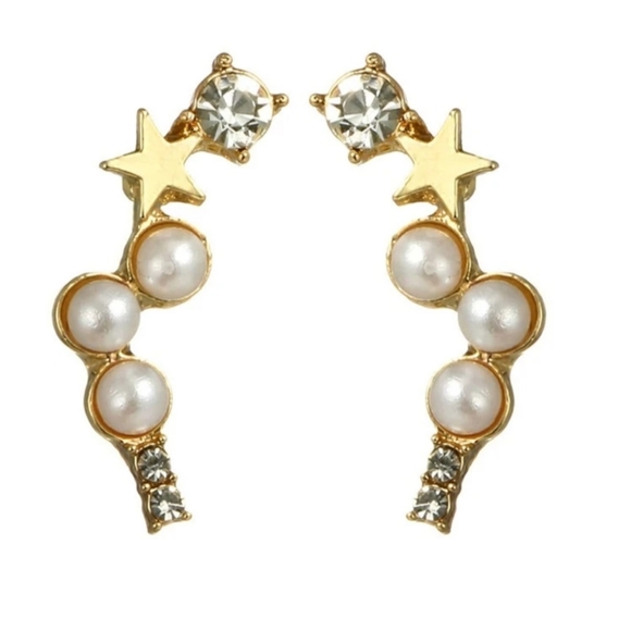 *Tia* Stars and Pearl Earrings - Picture 4 of 4